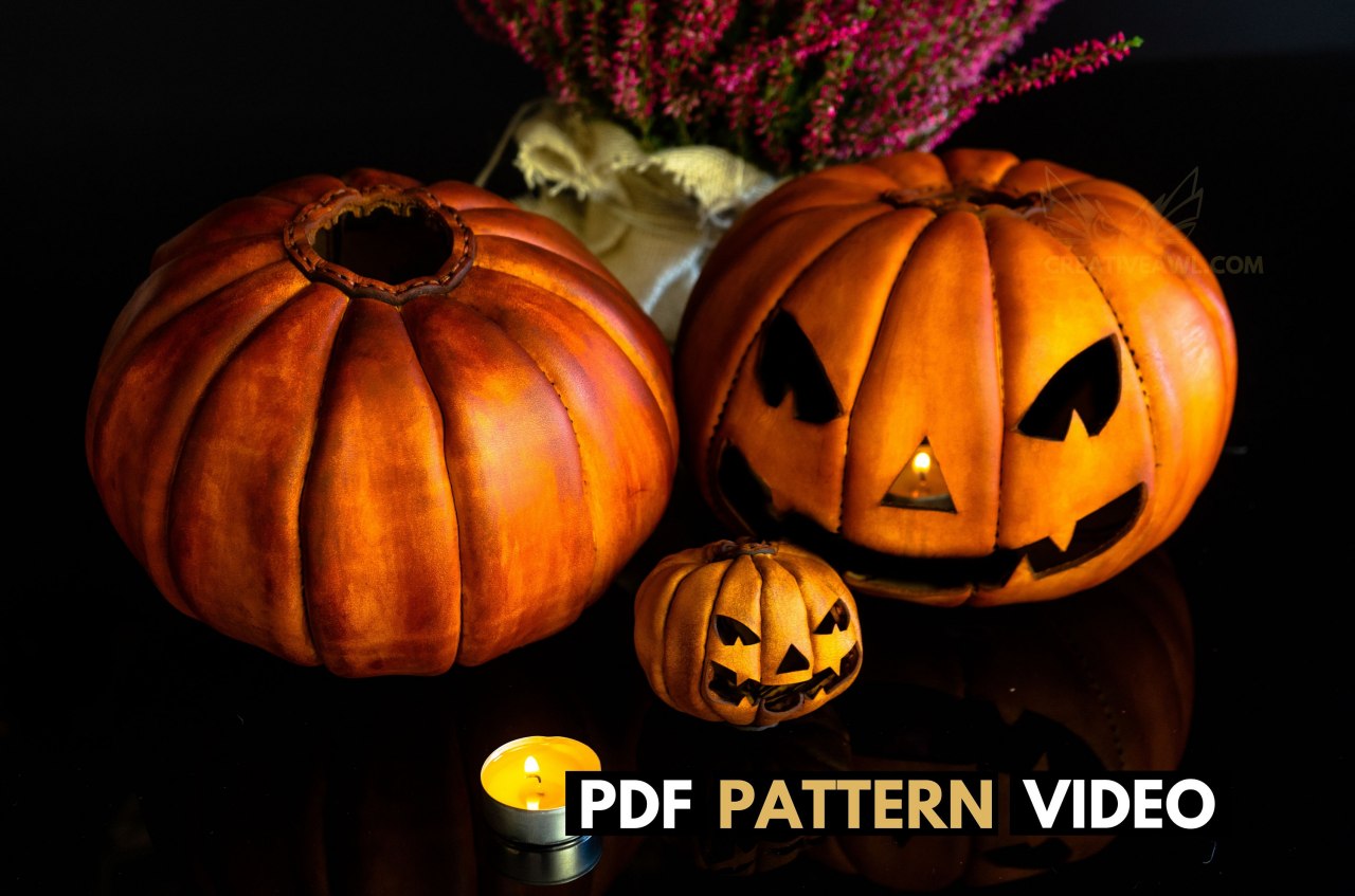 Выкройка кожаная тыква к празднику Halloween
